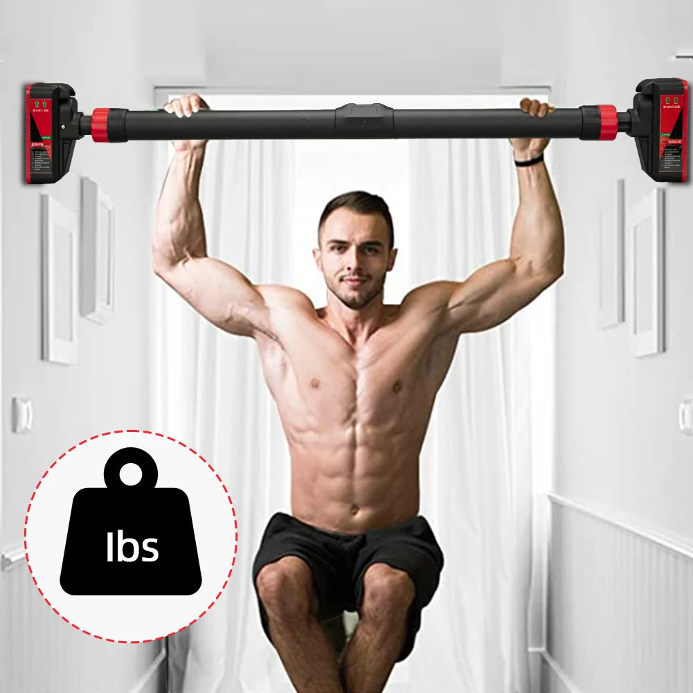 Strength Training Pull-up Bars with Level Gauge 69-92cm Adjustable Width/200kg Max Load Capacity Chin Up Bar For Doorway