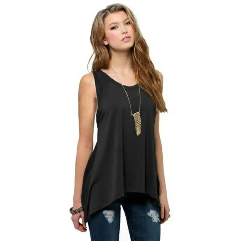 Summer Women's Sleeveless Solid Vest/Casual Holiday Blouse Top Women Tank Tops