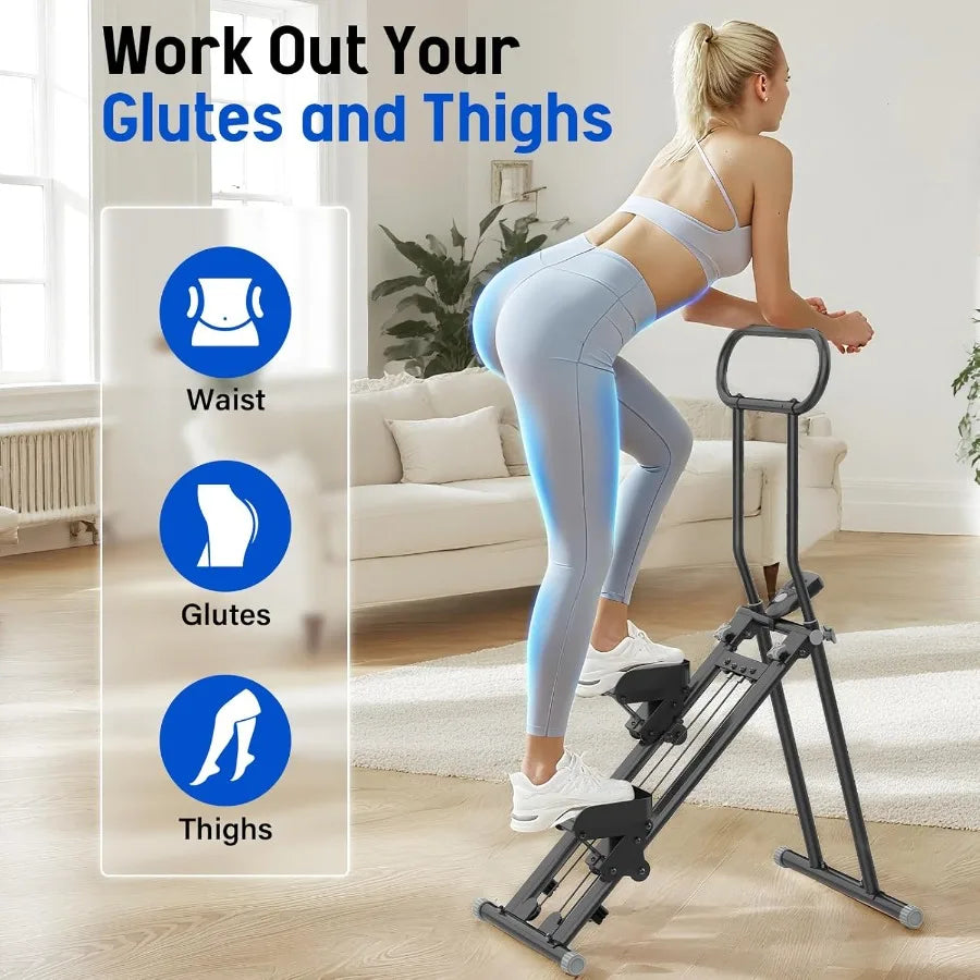 Stair Stepper for Exercise at Home Folding Stairmaster Machine/for Cardio Fitness Vertical Stair Climber with Adjustable Handle