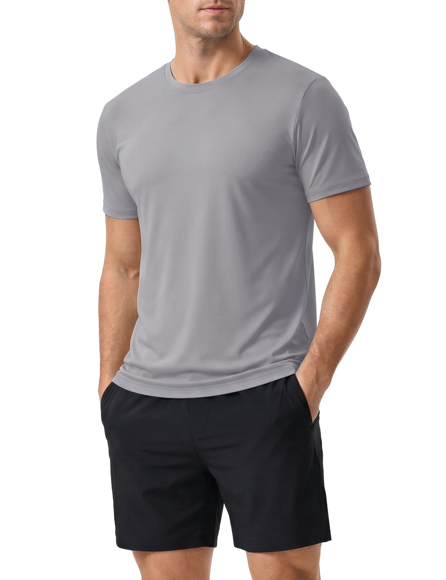 Men's UPF 50+ Shirt Sun Protection SPF UV Moisture Wicking/Lightweight Quick Dry Swim Rash Guard Short Sleeve Athletic Running