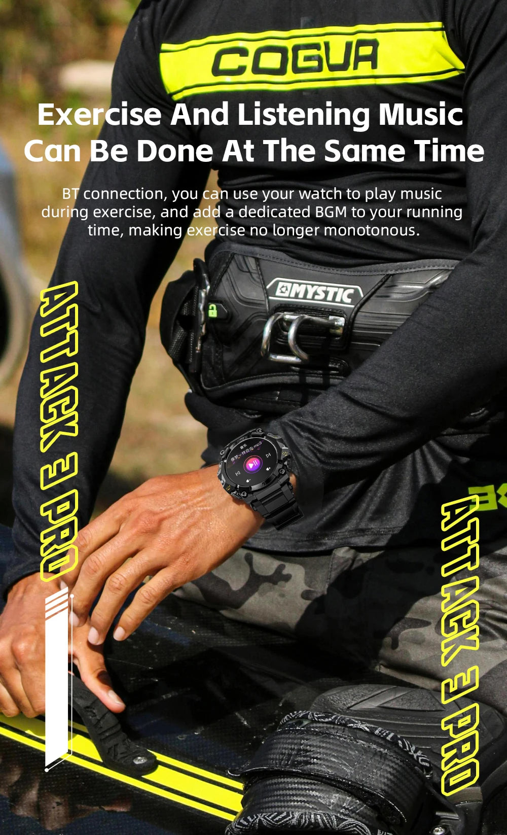 LOKMAT New Rugged Smart Watch Bluetooth Calls Wristband/Fitness Tracker Flashlight Message Push Heart Rate Monitor for Phone