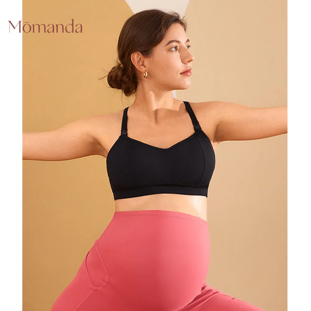 Momanda Nursing Bra Racerback Sports/Lightly Padded Breastfeeding Maternity Sportswear