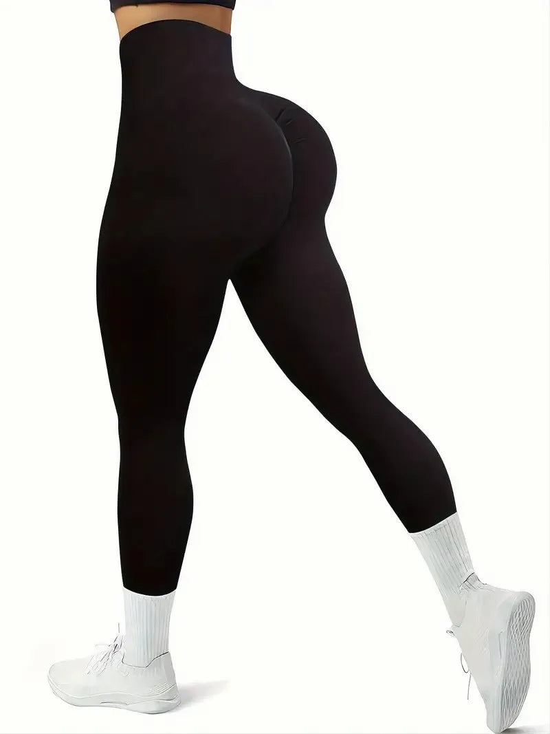 Solid Color Seamless Yoga Leggings High Waist Fitness/Running Workout Sports Pants Women's Activewear