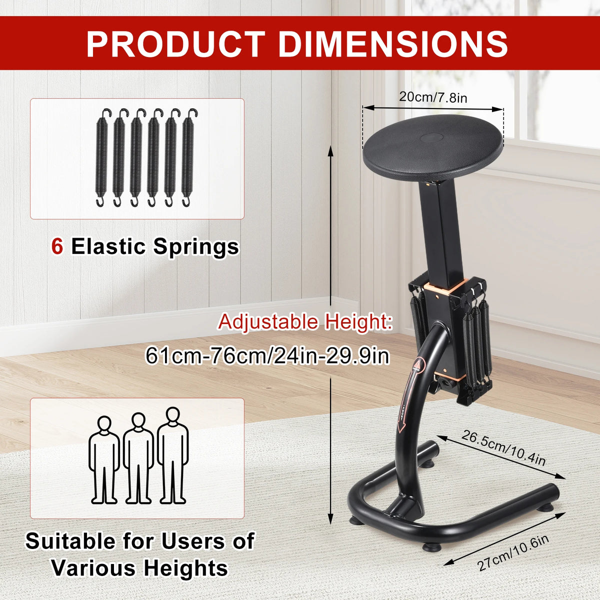 Squat Machine for Home Gym Adjustable Glute Leg Core Strengthener/Assisted Squat Trainer with Variable Resistance Intensity