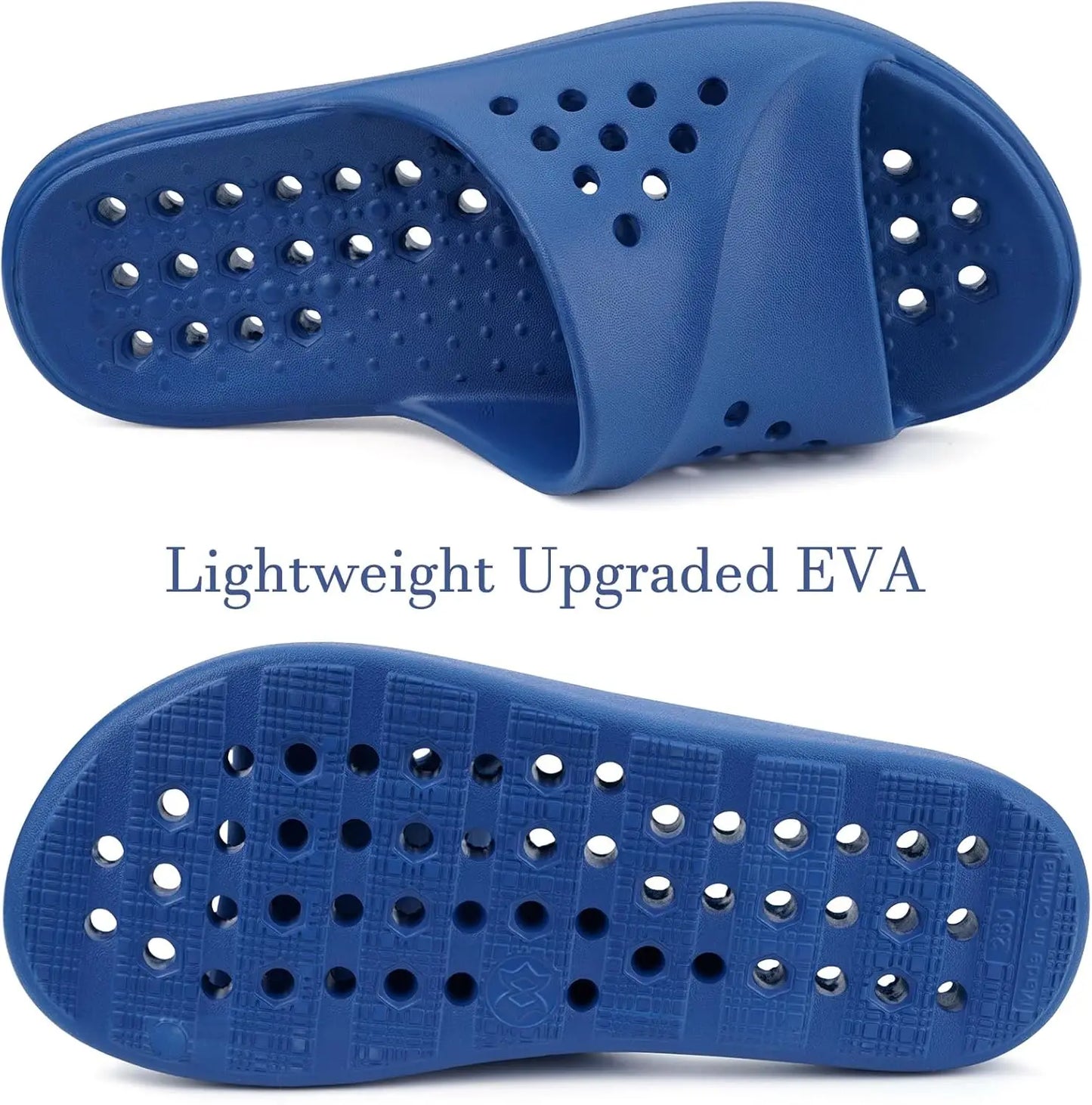 Quick-Dry Shower Shoes with Arch Support & Drain Holes for Women/Non-Slip Pool Slides Indoor Outdoor House Slippers