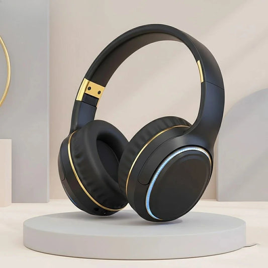 Over-Ear Bluetooth Headphones Wireless Sport Headset with Wired Option/LED Breathing Light, Foldable Choice for Men, Women and Students