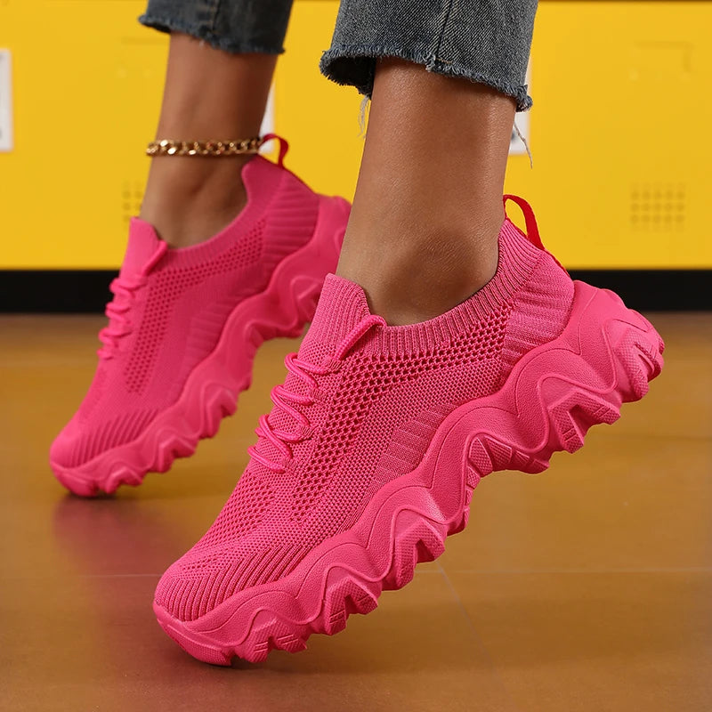 Women's Sports Shoes Comfortable Lightweight Sneakers Breathable/Mesh Platform Shoes Fashion Women's Outdoor Casual Shoes