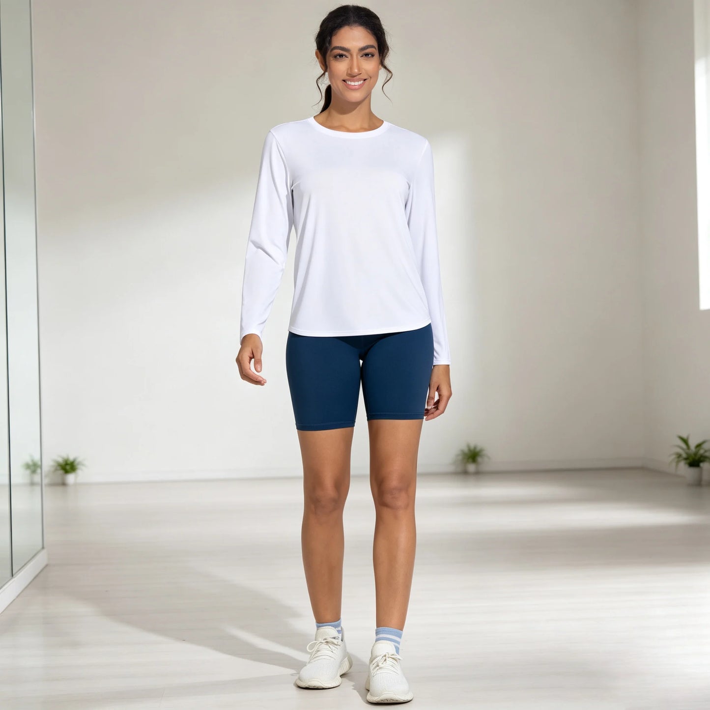 THE GYM PEOPLE Women's Ultra Soft Long Sleeve/Workout Shirts Basic Crewneck Athletic Running Tops