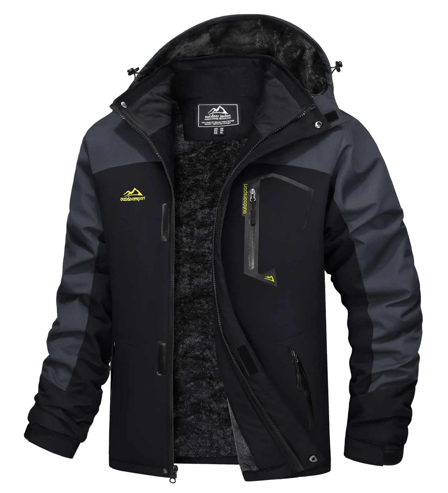 Men's Water-Resistant Ski Jacket Winter Fleece Lined/Snow Coat Warm Windproof Outdoor Jacket