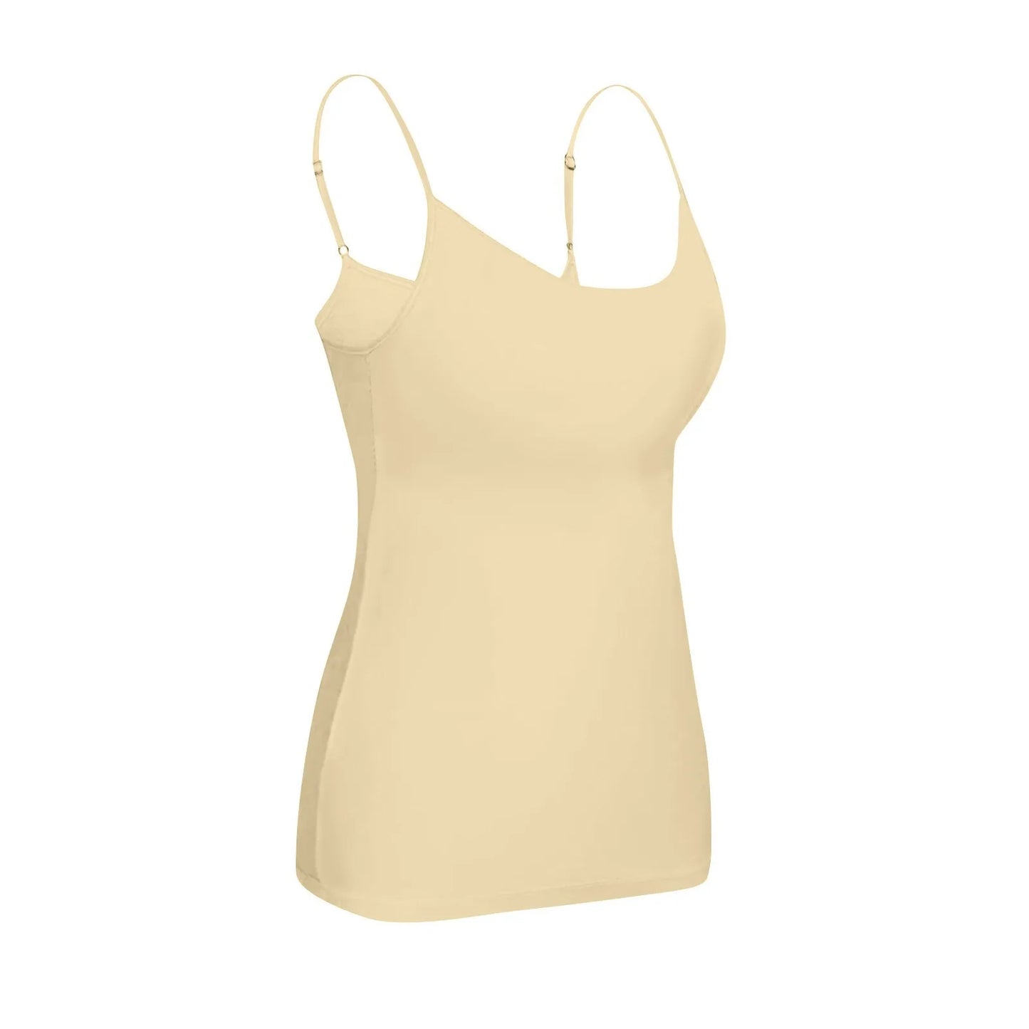 New Padded Bra Tank Top Women Modal Spaghetti Solid Cami Top Vest/Female Adjustable Camisole With Built In Bra Fitness Clothing