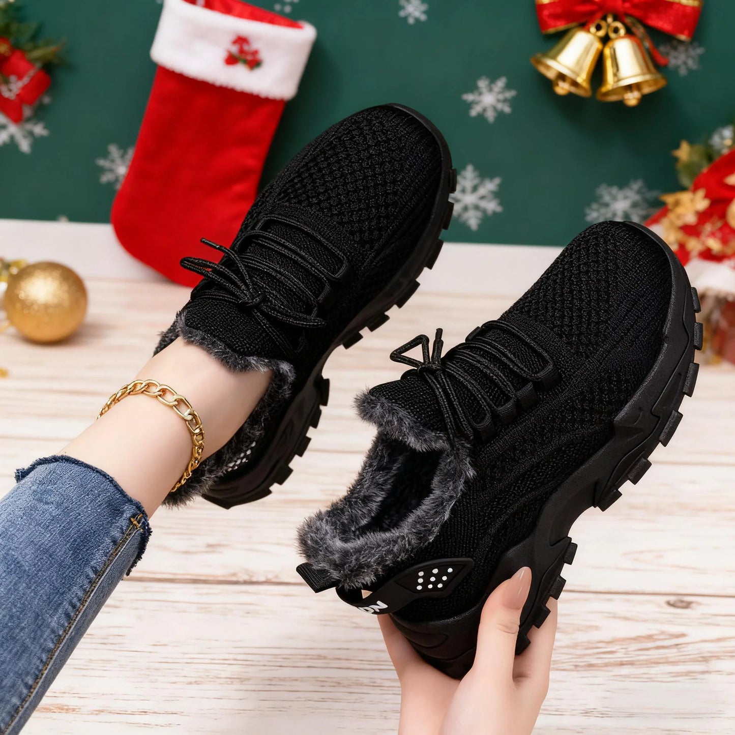 Women's Winter Warm Sports Shoes Non Slip Soles Suitable/for Cold Weather Outdoor Walking Shoes Fashionable Versatile