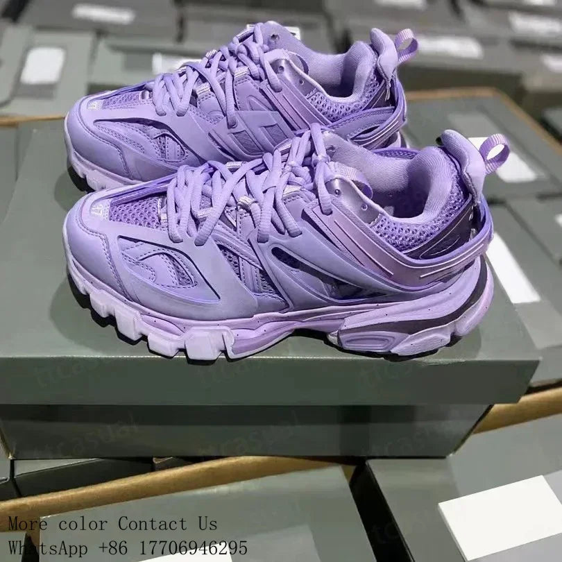 Designer Tracks 3 3.0 Men Casual Shoes Paris Triples White/Black Pink Grey Beige Sneakers Brand 18s