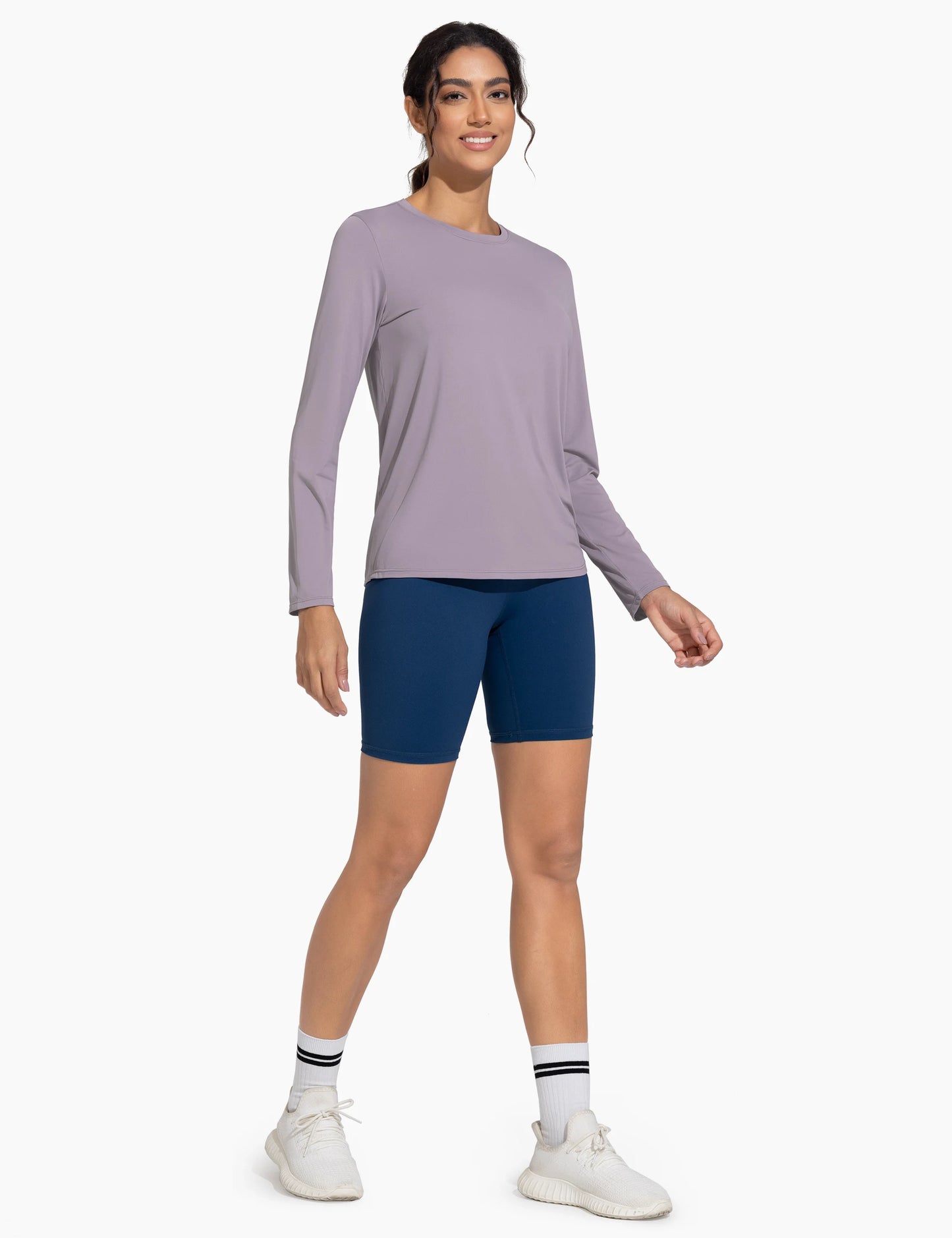 THE GYM PEOPLE Women's Ultra Soft Long Sleeve/Workout Shirts Basic Crewneck Athletic Running Tops