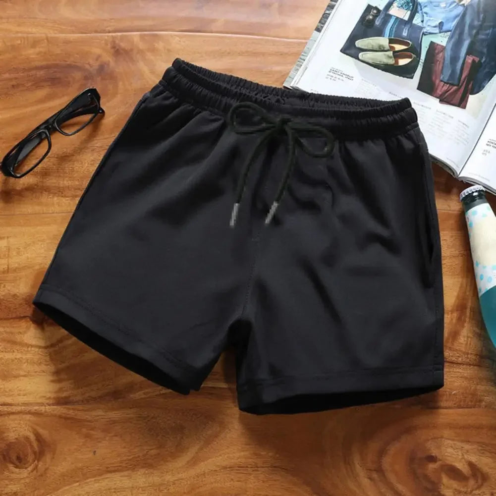 Men's Sports Shorts Elastic Waist Drawstring Gym Short Pants/Solid Drawstring Waist Outdoor Shorts Running Shorts