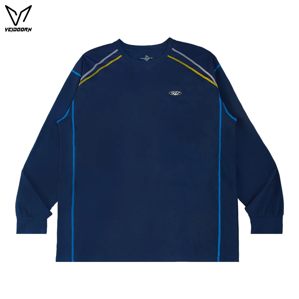 Veidoorn Men's Long Sleeve Workout Shirts Athletic Running/Base player Top for Gym Training Moisture Wicking Thermal Sportswear