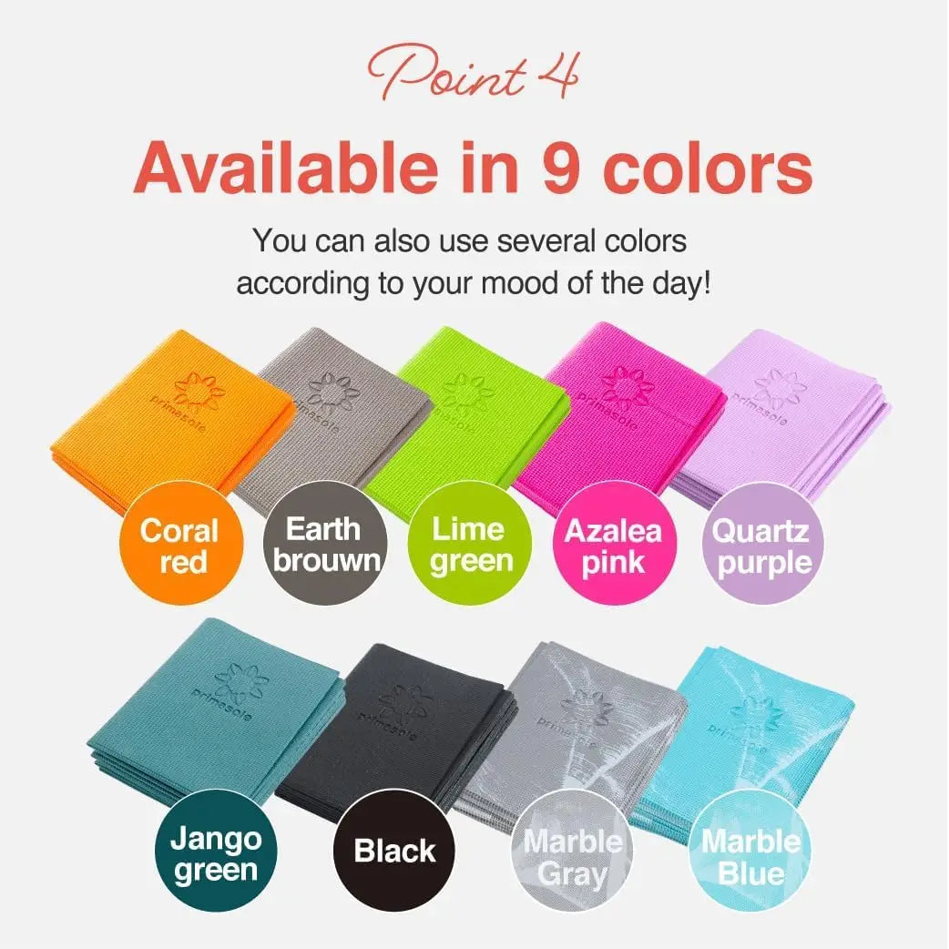 Folding Yoga Mat 4mm Thick, Easy to Carry for Travel/Beach Park Tear Resistant in 9 Colors
