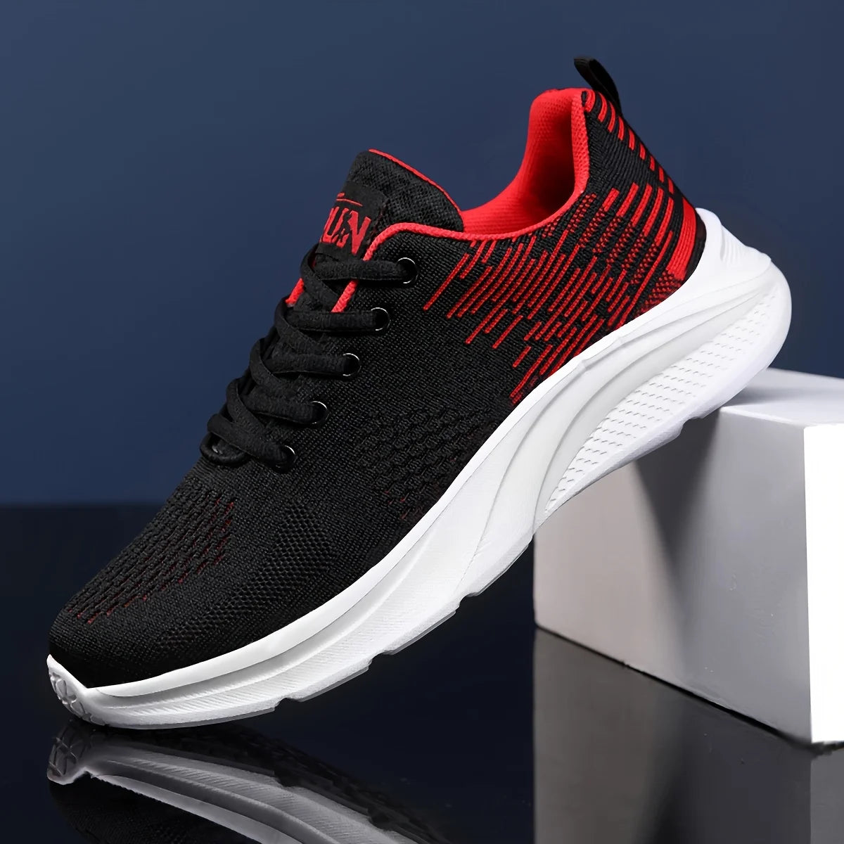 Lightweight Breathable Gradient Knit Mesh Women Athletic Sneakers Size/36-46 Shock Absorb Soft Cushion Anti Slip Thick Outsole