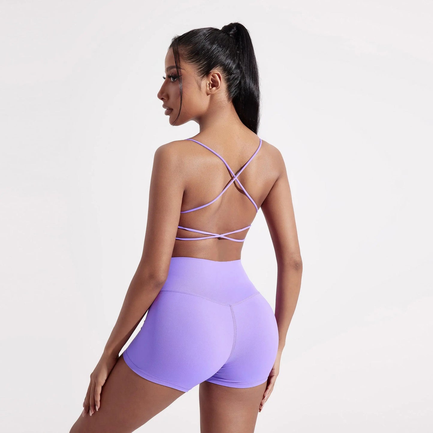 Solid Color Gym Yoga Underwear Women Cross Back Straps/Fitness Bra High Strength Tight Sport Top Comprehensive With Chest Pad