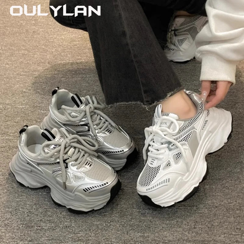 Women's Chunky Sneakers 2024 Ladies Classic Thick Sole Shoes/Female Sports Running Shoes Casual Vulcanize Shoes