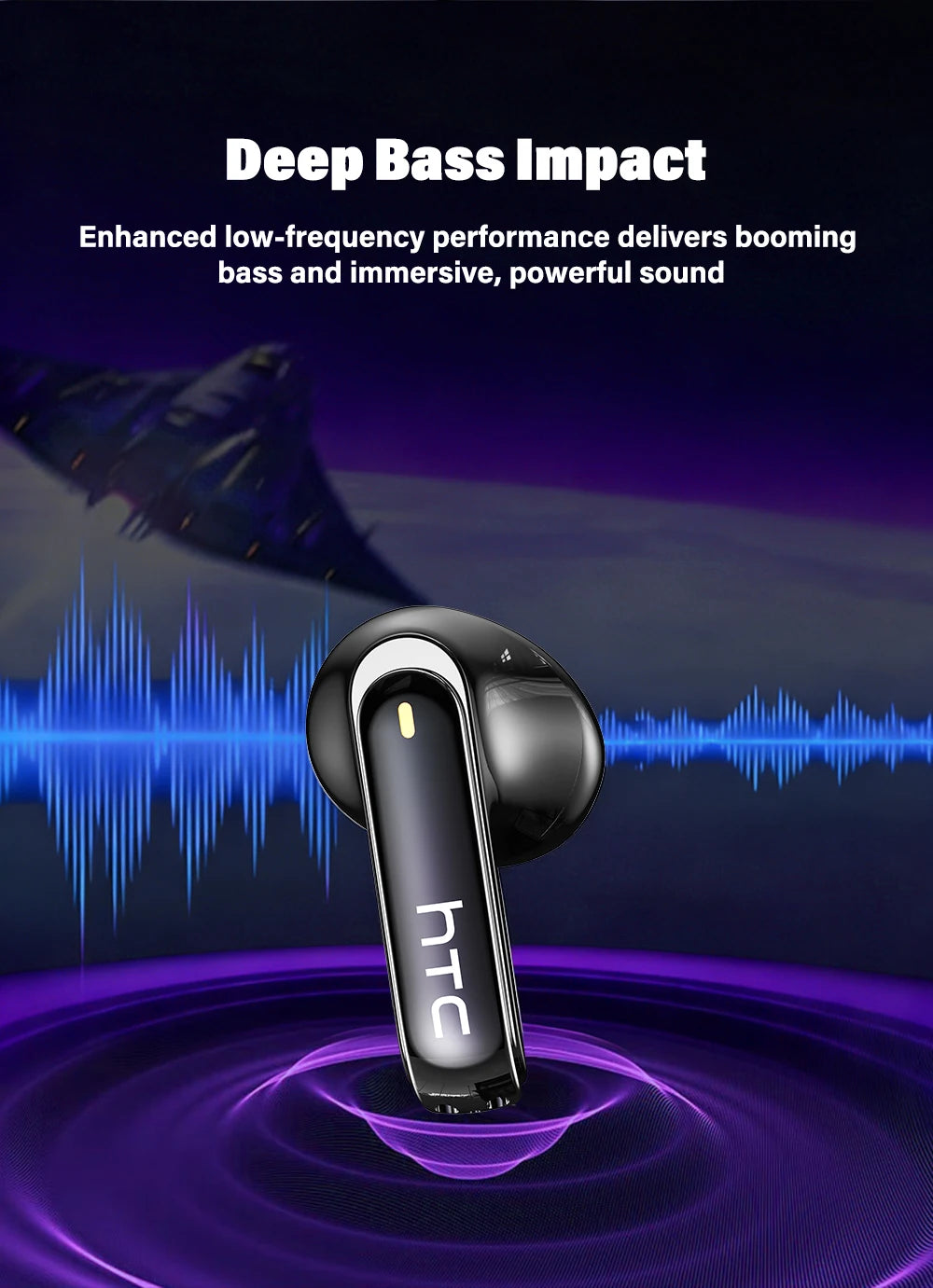 Wireless Headphones Bluetooth HTC NE70 Earphones Microphones/Earbuds AI Translator 30Hours of Battery Life Full HD LCD Display