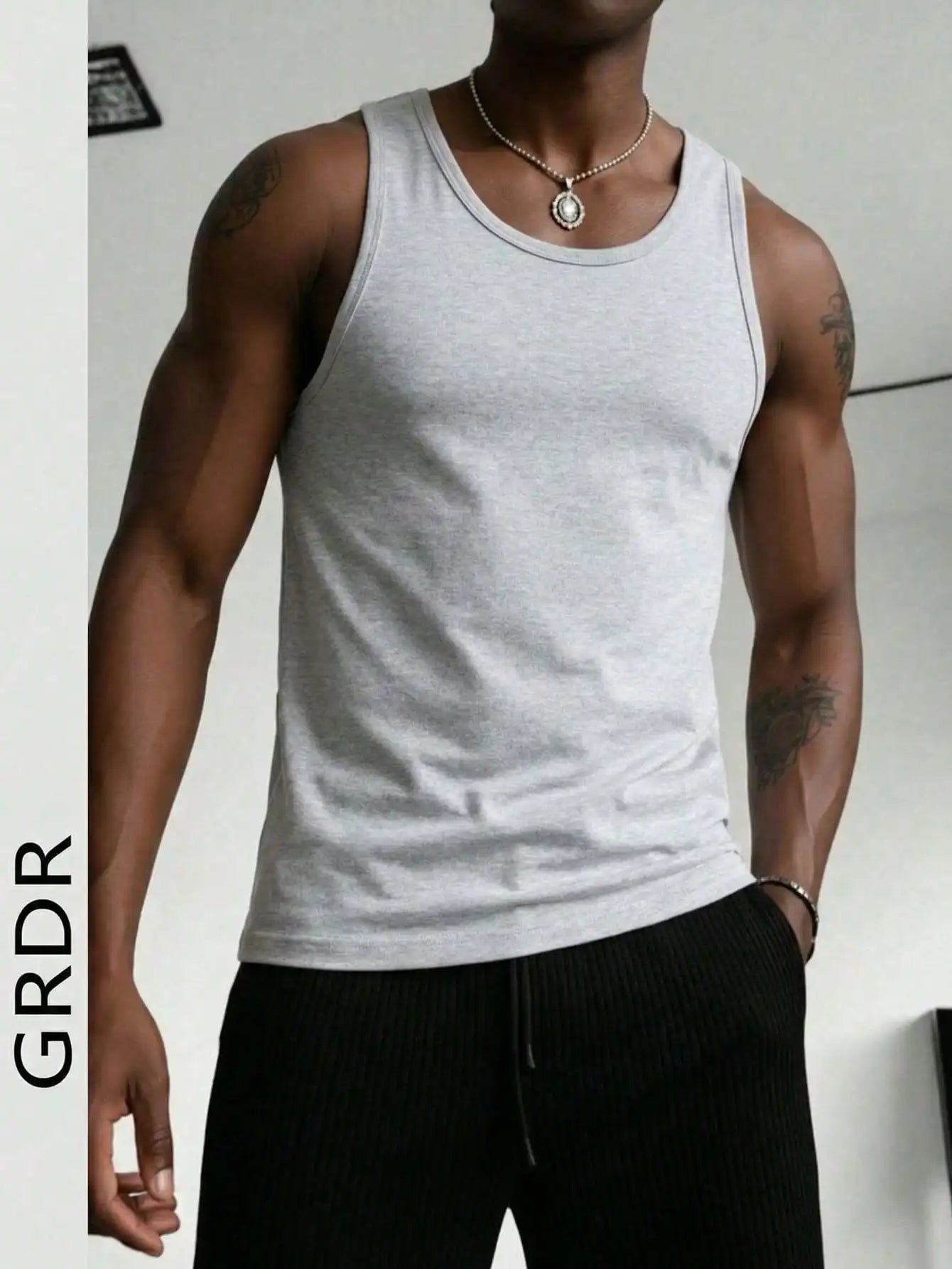 Men's Solid Color Tank Top Slim Fit U-Neck Sleeveless T-Shirt Basic/Casual Vest For Men Gym Workout Summer Streetwear Tops