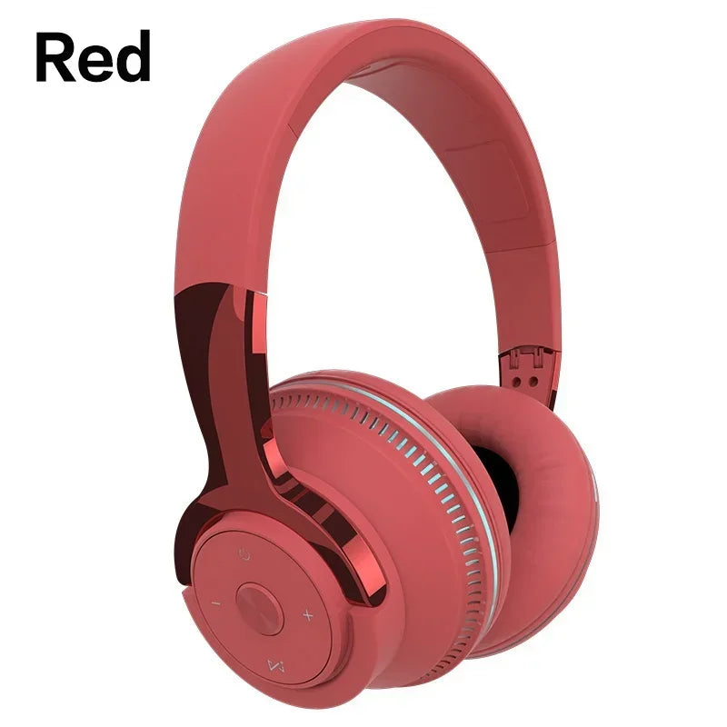 Bluetooth 5.1 Wireless Headphones Stereo Over Ear Headset/with Microphone Foldable Adjustable Lightweight Design Comfortable Fit