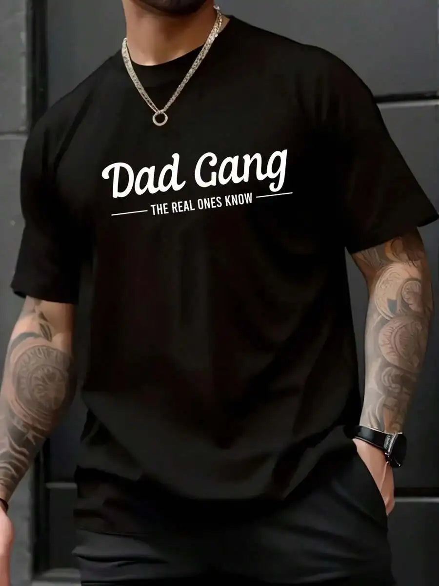 Men's Cotton Graphic Tee Solid Color Casual/Short Sleeve T-Shirt For Spring Summer