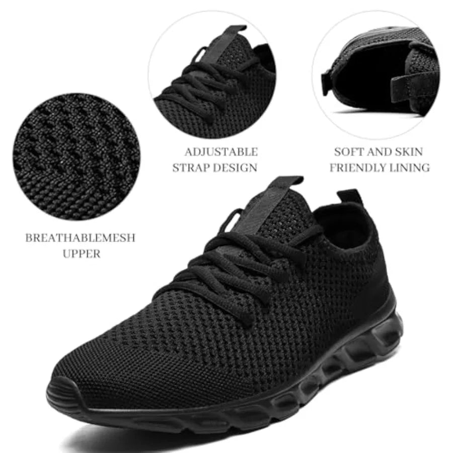 Men's Running Shoes Tennis Walking Gym Workout Slip On Athletic/Fashion Sneakers Lightweight Breathable Sports Jogging Casual Shoes