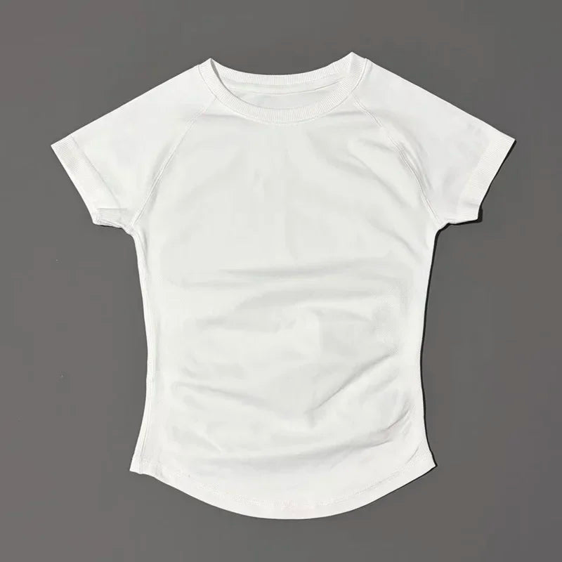 Women Sports T-Shirt Round Neck Short Sleeve Breathable Stretchy Tops/Gym Fitness Yoga Running Workout Casual Athletic Shirts