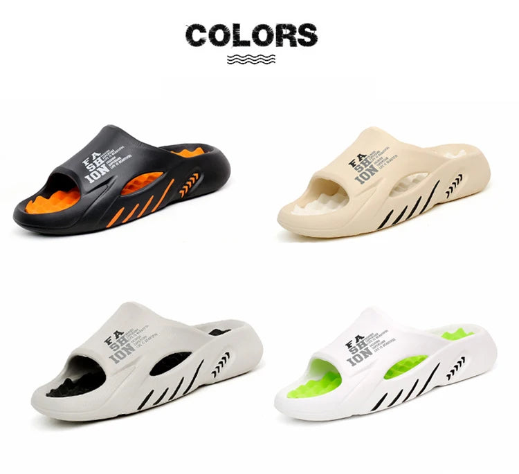 Oulylan Men Massage Slippers Sides Indoor Outdoor Sandals/Casual Shoes Soft Sole Slides Men Flip-flops Men's Sandals