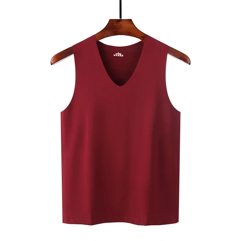 Undershirts Men's Underwear Summer Vest Men Traceless Ice Silk/Tank Top Slim Fit Sports Fitness Sleeveless Breathable Singlet