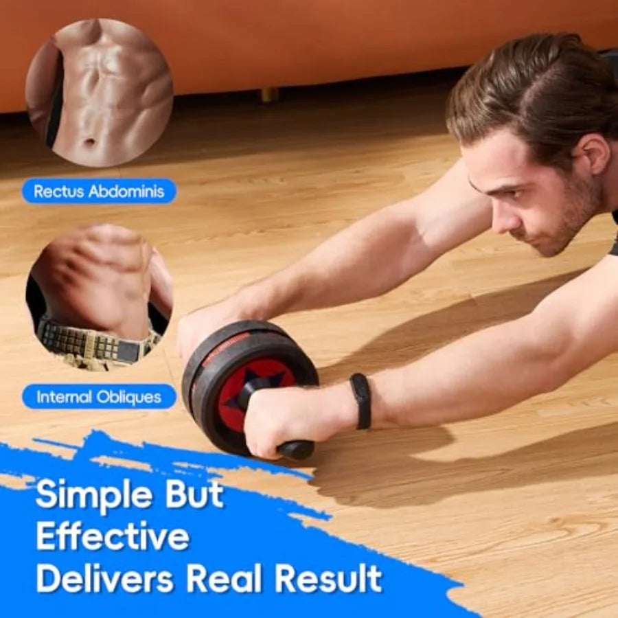Ab Roller Wheel for Abs Workout Abdominal Exercise Equipment/with 2 Knee Pads for Home Gym Core Strength Training Fitness