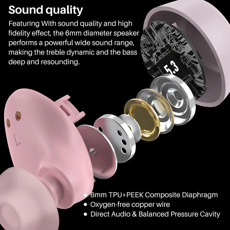 Refurbished TOZO TWS Earbuds in-Ear Wireless Bluetooth Headsets/with Mic Touch Control Sport Waterproof for Iphone Android