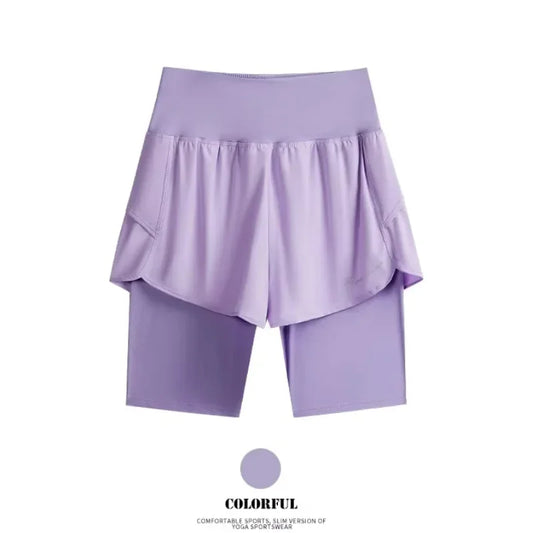 Women Running Shorts 2 In 1 Quick Dry High Waist Summer Shorts/With Pocket Lightweight Cycling Clothes Athletic Wear