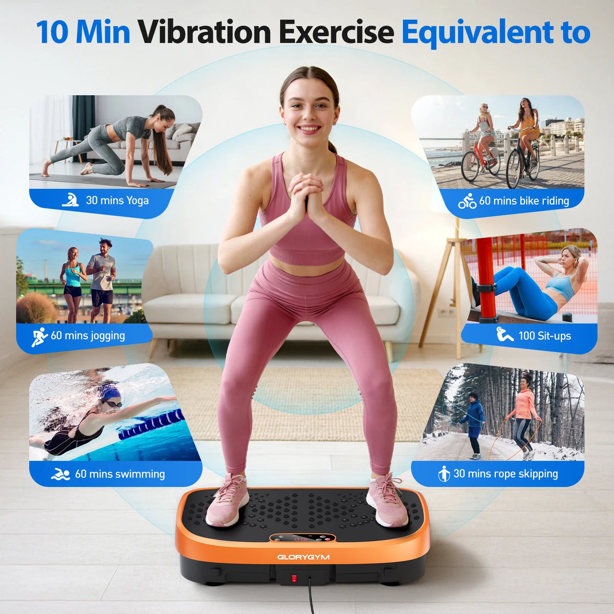 Vibration Plate Fat Burning Machine 120 Levels 330lbs Quiet Operation/Whole Body Workout Platform for Home Gym Balance Training