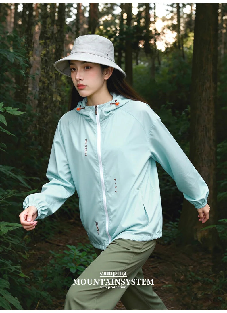 UPF50+ Ice Silk UV Sun Protection Jacket Men Outdoor Softshell/Windbreaker Hiking Camping Coats Lightweight Sunscreen Skin Coats