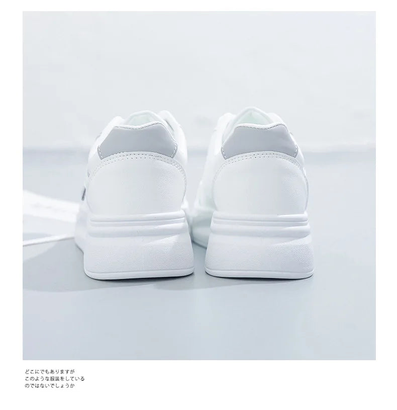 Outdoor Women Walking Shoes Skateboarding Shoes Women Sneakers/PU Leather Lace-Up Breathable Jogging Casual Sneakers