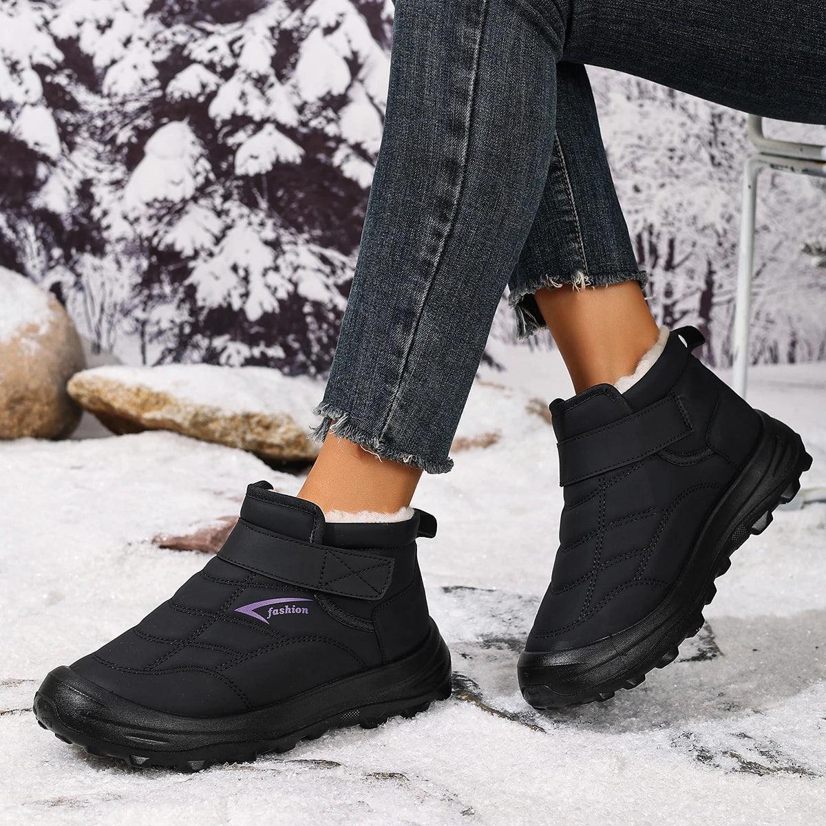 Women's cotton shoes for winter warm and comfortable casual/and versatile waterproof and anti-slip wear-resistant
