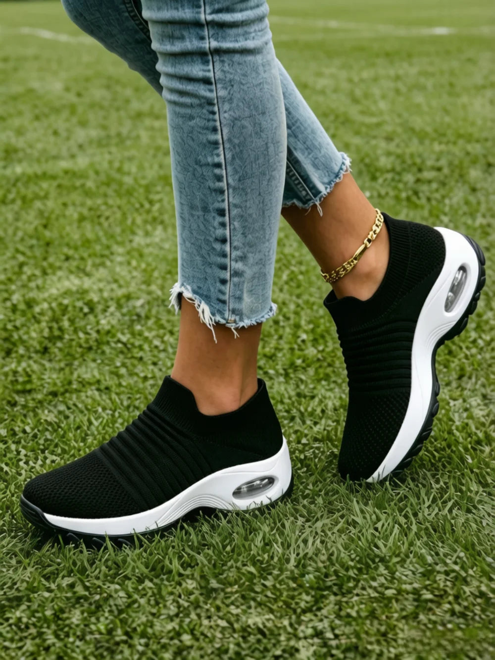 Women Breathable Mesh Rocker Bottom Sneakers Non Slip Shock Absorbing/Wedge Orthopedic Shoes Comfort Casual Footwear Daily Walking