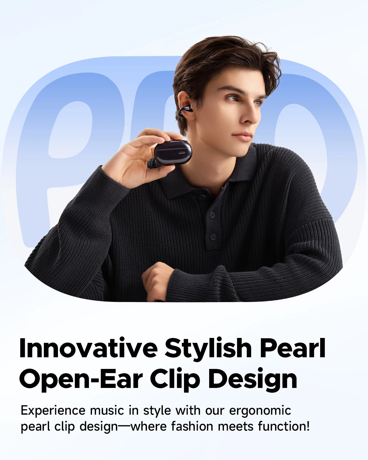 SoundPEATS PearlClip Pro Bluetooth 5.4 Opean-Ear Earbuds/Wireless Earphones Multipoint Connection Clip on Headphones