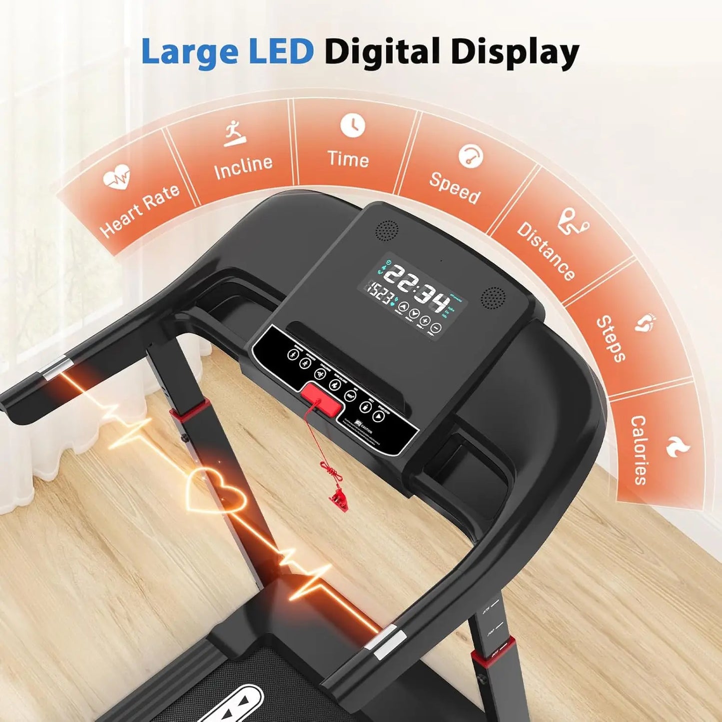 Auto Incline Treadmill with 400 lbs Capacity Foldable Running Machine/for Home with APP Voice Control and Speaker - 8.7 MPH