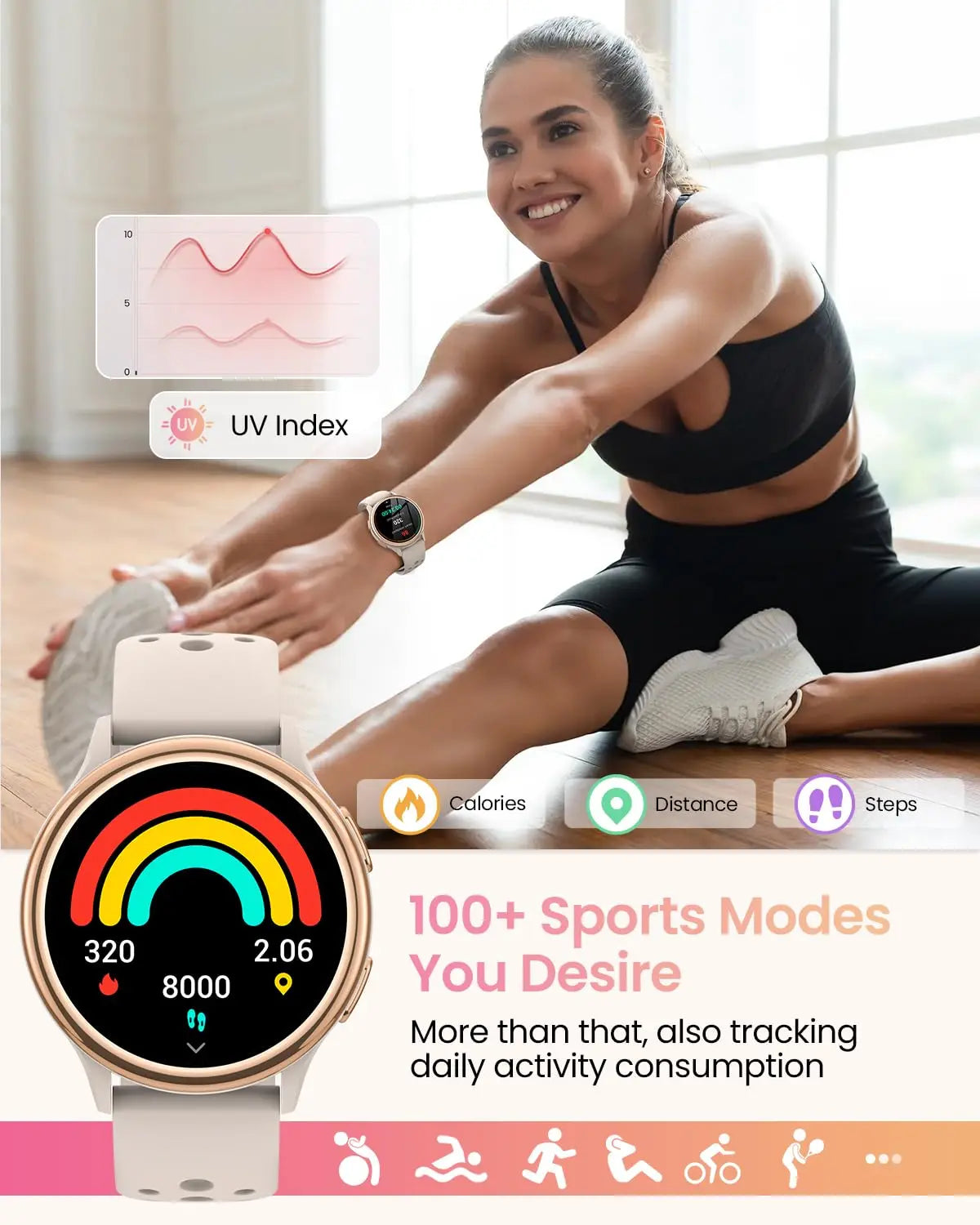 Smart Watches [400+Watch Faces/Calls/Health], 1.27" Fitness Tracker/Smartwatch for iPhone ＆ Android, Activity