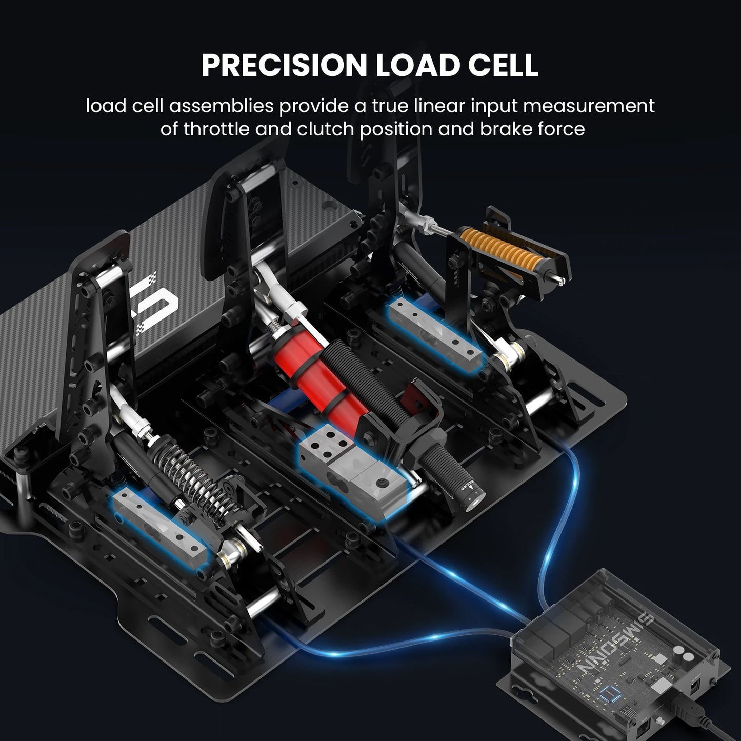 SIMSONN PRO X Ultra Sim Racing Pedals Pressure Sensor Pedal Support/VAM VAM RPO Vibration Motor PC Racing Simulator Pedals