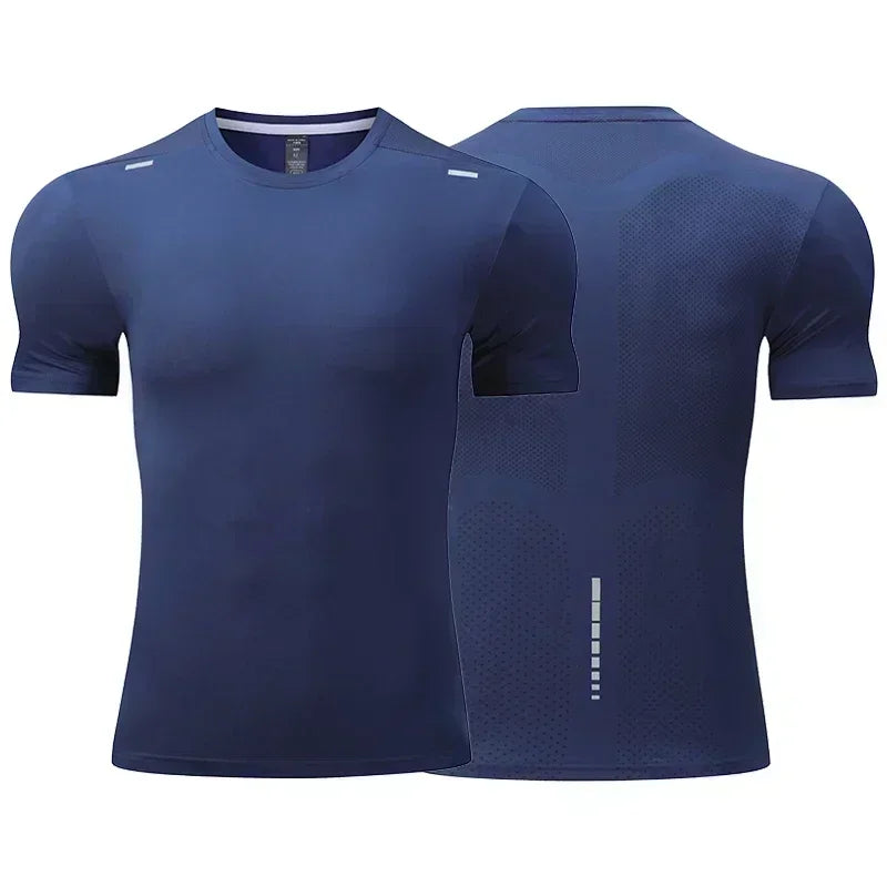 Men's Summer Loose Breathable Short Sleeve Outdoor Cycling/Quick Dry Top Running Tracksuits Fitness T-shirts Muscle Tights