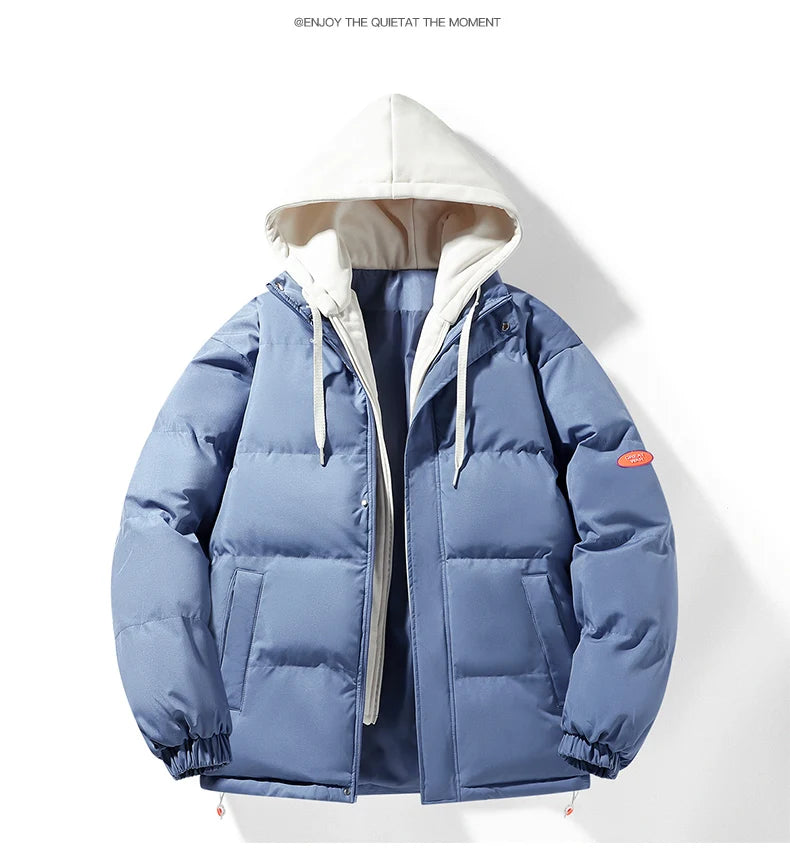 Fashion Men's Hooded Parka Jackets Thick Warm Outdoor Streetwear/Casual Winter Quality Male Puffer Jacket Couple Coats