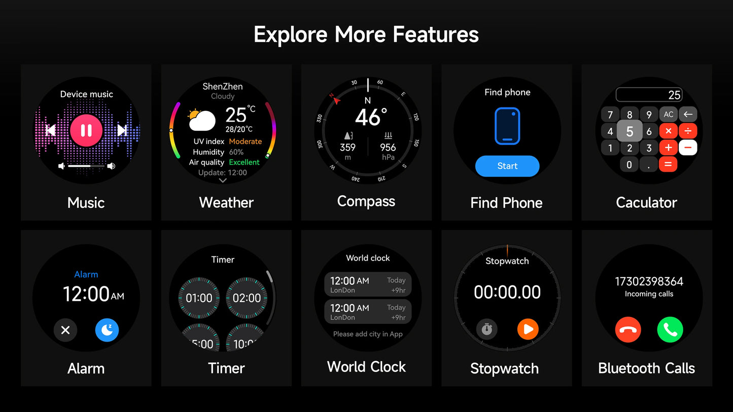 Ulefone Armor Watch Pro 1.5" AMOLED Smartwatch with Built-in GPS/Heart Rate Monitoring Sports Watch for Men & Women