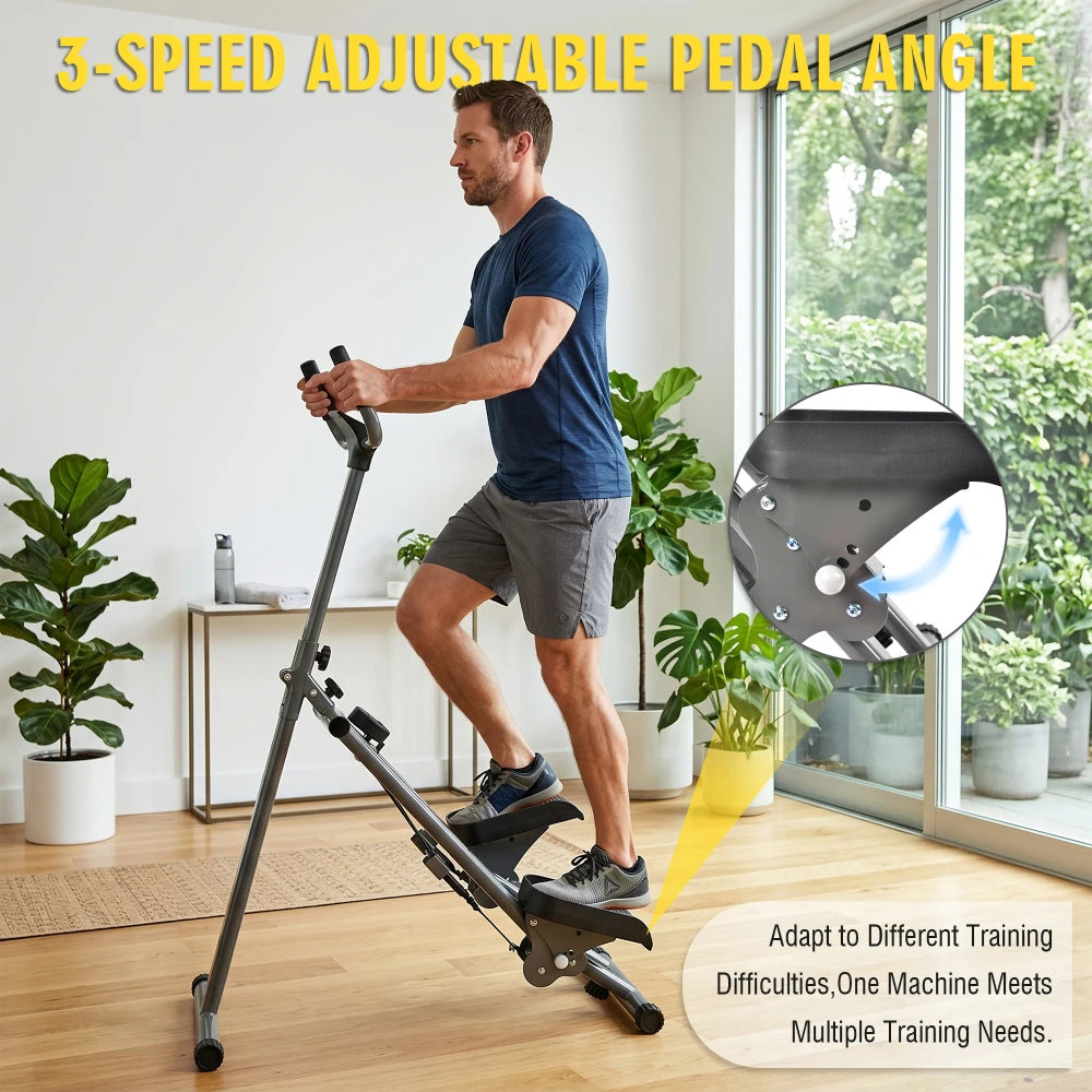 Stair Stepper Machine, Vertical Climber w/ LCD Display/Compact Cardio Step Trainer for Full-Body Home Workouts