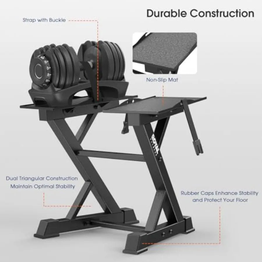 Adjustable Dumbbell Rack Heavy Duty Home Gym/Dumbbell Storage Stand Holder Steel Black