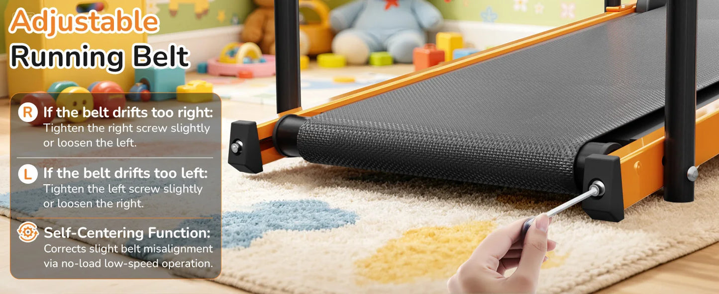 AKLUER Kids Walking Pad Treadmill Non-Electric Indoor Exercise Equipment for Boys & Girls Self-Propelled Fitness Toy with Front Padded Railing
