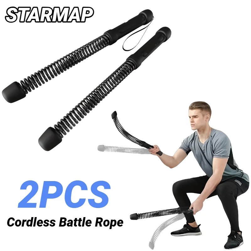 Portable Quiet Weighted Cordless Battle Ropes Space Saving Rope less/Fitness Equipment For Full Body Training Home Indoor